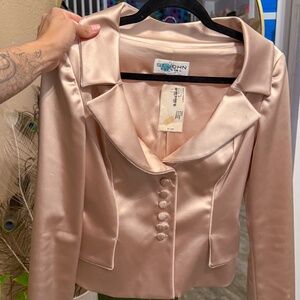 St. John Evening Blush Satin Jacket – NWT, Timeless Elegance